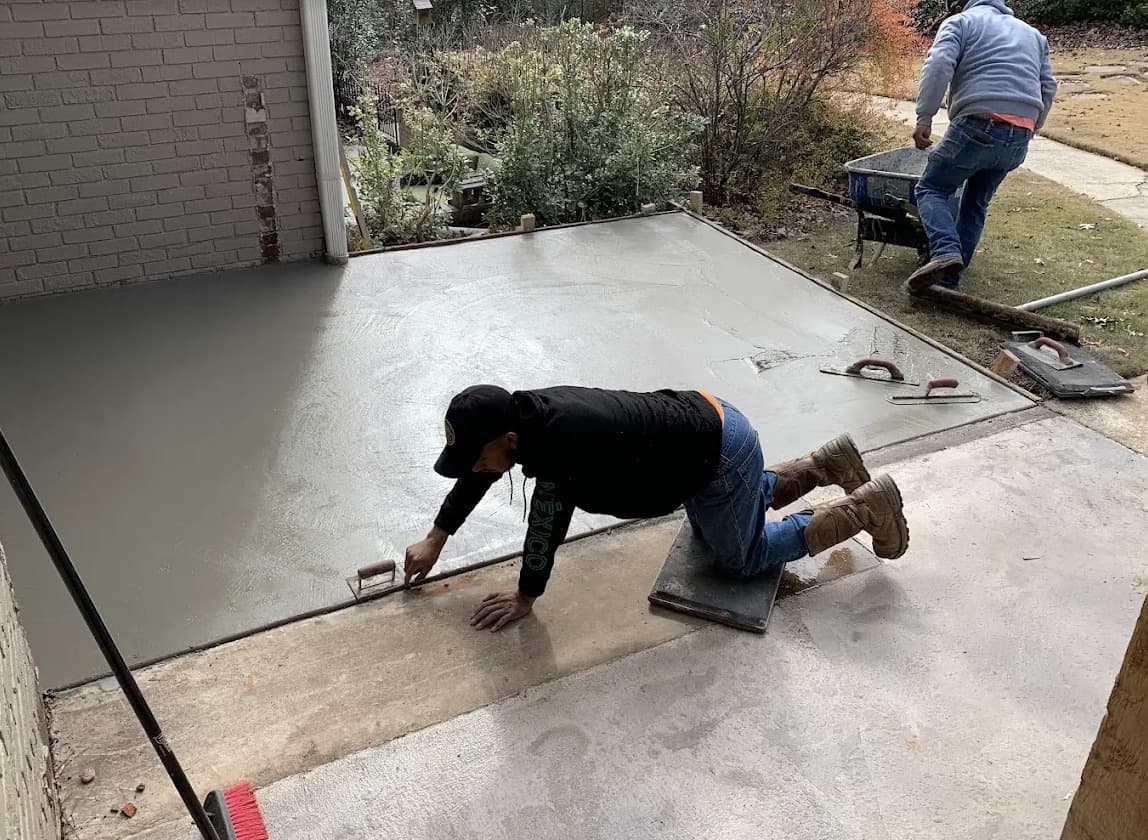 Multi-level stamped concrete patio in Gardendale