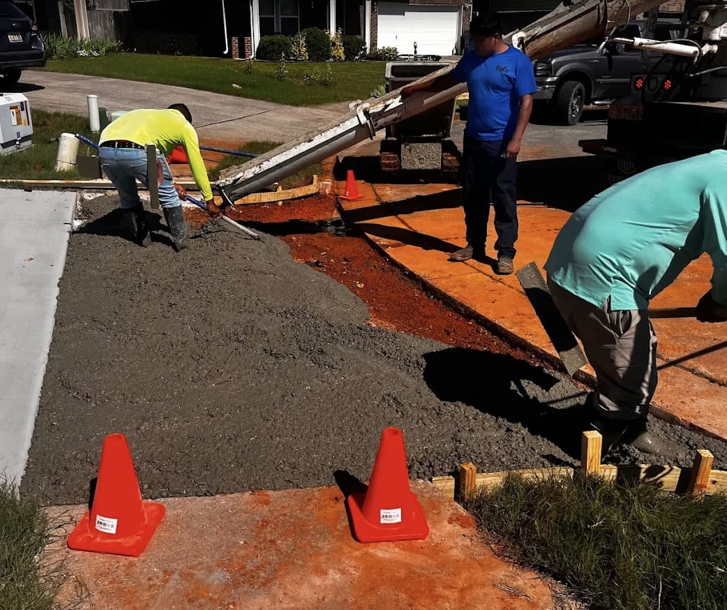 Stamped concrete driveway in Gardendale